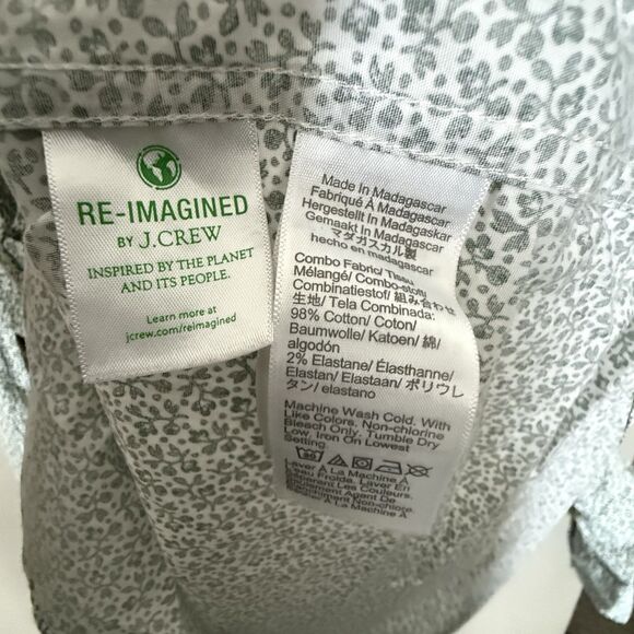 J. Crew Flex Wash Shirt XXL 2XL Floral Print Mens Green Button Down Classic Fit - Picture 6 of 7